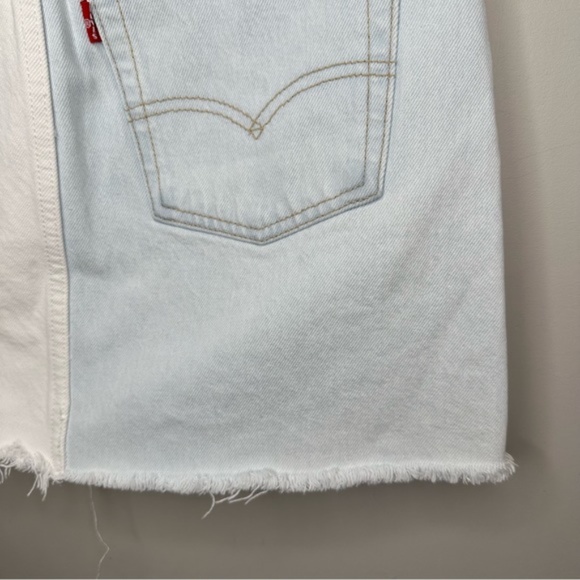 Levi's Denim High-Rise Deconstructed Button Fly Jean Skirt - Picture 4 of 13